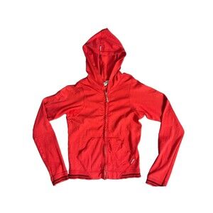 Hard Tail Full Zip-Up Hoodie Sweatshirt Red Size S Vintage Y2K